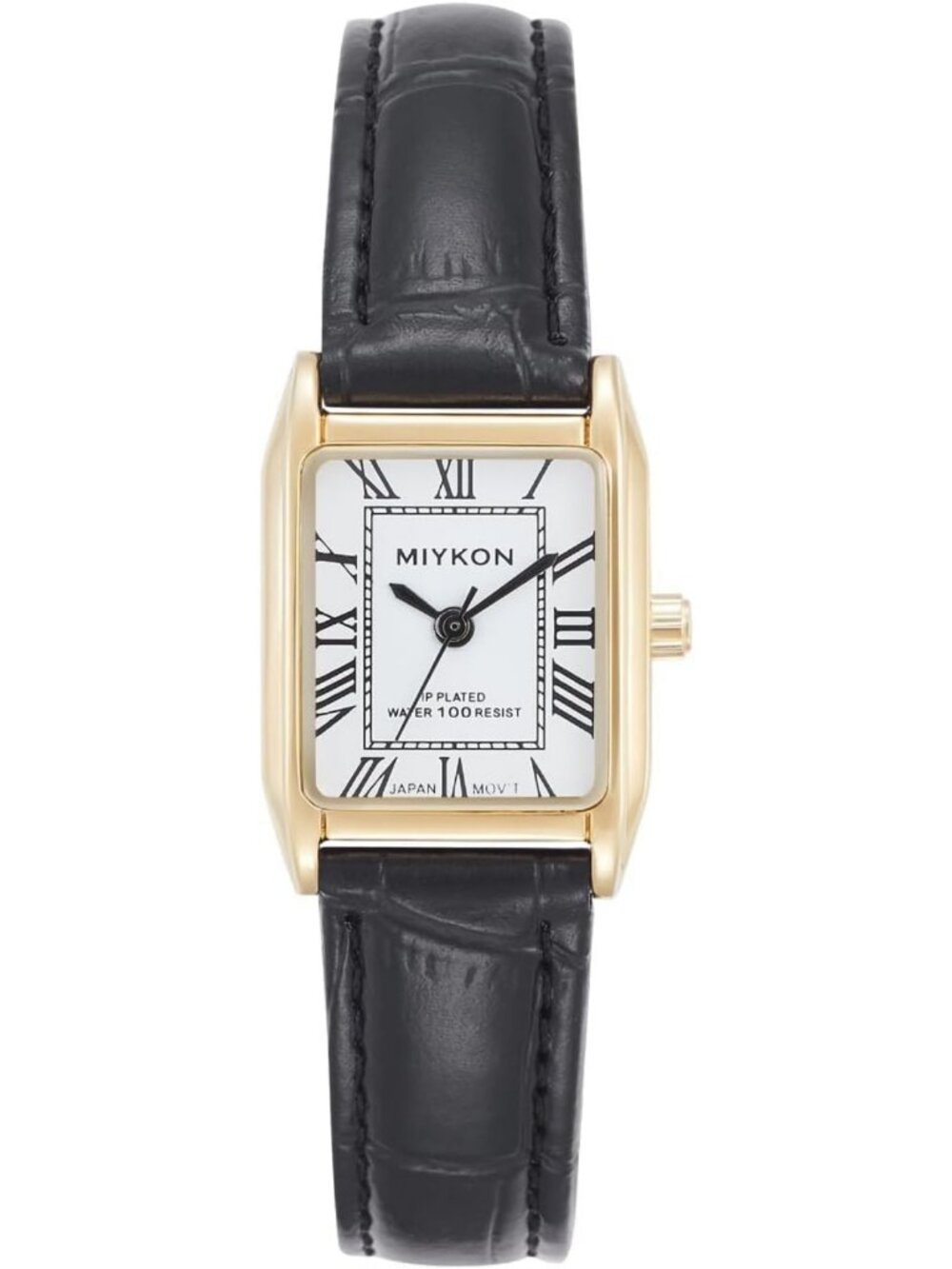 Dainty Vintage Tank Watch for Women, Genuine Leather Strap, Water Resistant